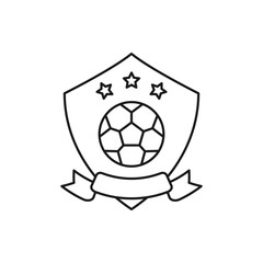 Obraz premium Football team logo. Soccer badge line icon isolated on white background. Vector illustration