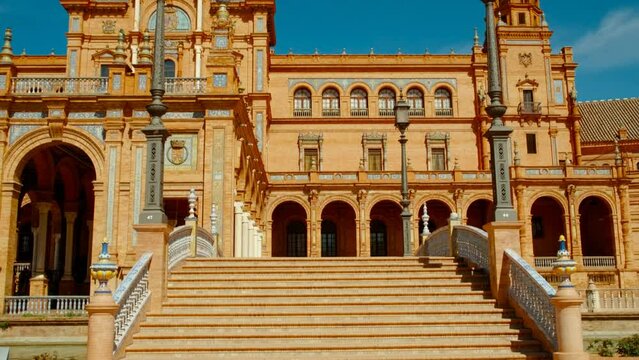 The stunning Plaza de Espana, Seville, Andalusia, Spain, built for the Ibero-American Exposition of 1929, designed by Anibal Gonzalez
