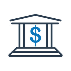 Bank, Money, dollar, savings icon vector