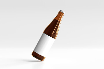 Beer Bottle Mock-Up - Blank Label. 3D illustration, 3D rendering.