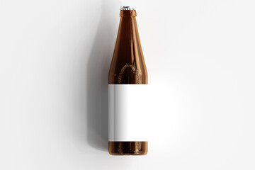 Beer Bottle Mock-Up - Blank Label. 3D illustration, 3D rendering.