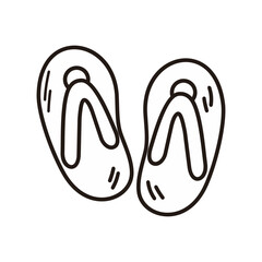 Slippers Doodle Illustration