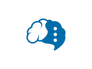 brain message illustration logo