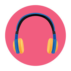 Modern headphones on white background