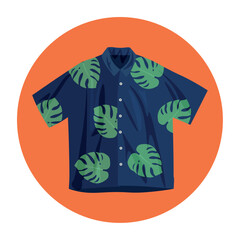 Stylish beach shirt on white background