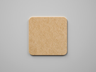 Blank beer coasters mockup. 3d illustration isolated on white background. 3D rendering.