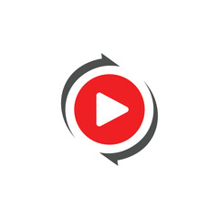 live streaming media video tv online red news play logo design symbol