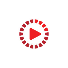 live streaming media video tv online red news play logo design symbol