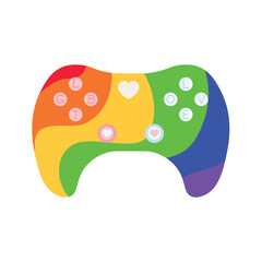 Rainbow game pad on white background. LGBT concept © Pixel-Shot