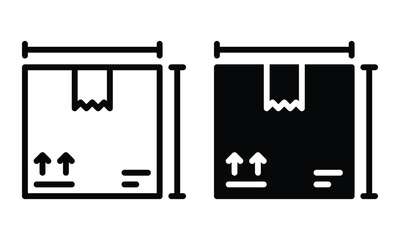 Package size icon with outline and glyph style.