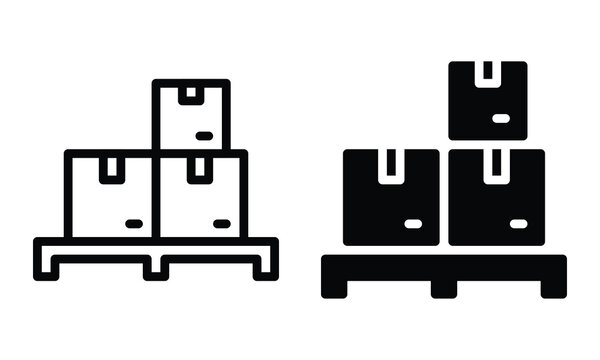 Pallet icon with outline and glyph style.