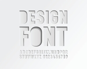 Modern Paper cut font set