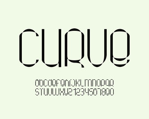 Uniquely design curved font set