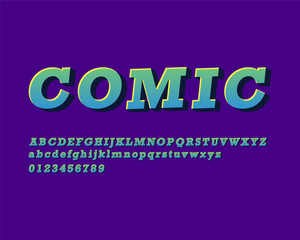 The 3D comic font set with vibrant color