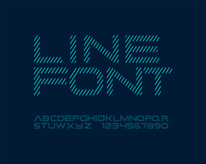 Futuristic Cyberpunk Designer Font set in vector format