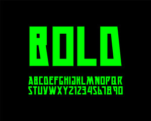 Bold Edgy designer font set in vector format