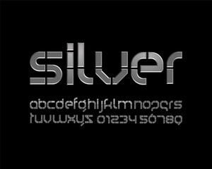 The Silver Edgy font set design