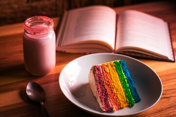 Cake representing the flag of the LGTBIQ+ community.