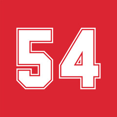 Basketball and Baseball Sport Numbers 54