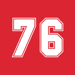 Basketball and Baseball Sport Numbers 76