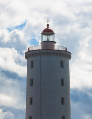 Tolbukhin island lighthouse, Saint-Petersburg, Kronstadt, Gulf of Finland view, Russia in a summer sunny day, lighthouses of Russia travel