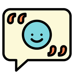 testimonial black outline filled color icon