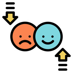 feedback analysis black outline filled color icon