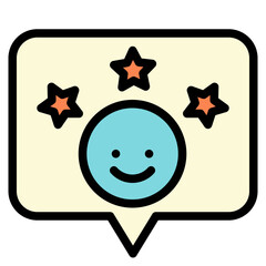 feedback comment black outline filled color icon