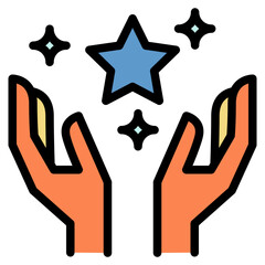 value review black outline filled color icon