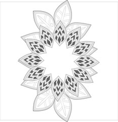 Mandala for Adult Coloring Page. hand drawn decorative flowers for coloring page.-Vector