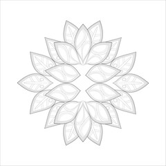 Mandala for Adult Coloring Page. hand drawn decorative flowers for coloring page.-Vector