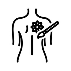 Black line icon for Body art