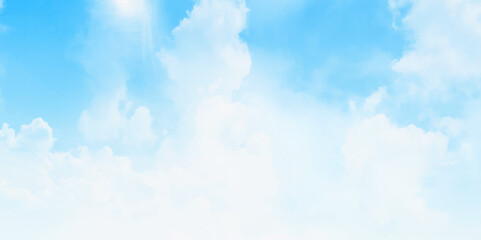 Blue sky and clouds with copy space. Background with clouds on blue sky. Vector background