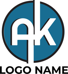 AK circle logo design vector
