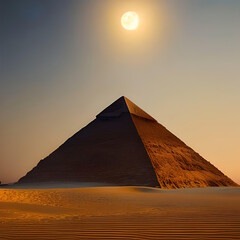 Fototapeta na wymiar The pyramids of Egypt and moon - Created with Generative AI Technology
