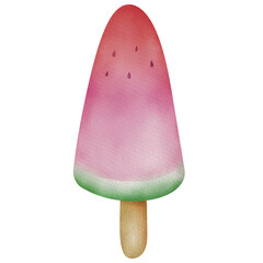 Watermelon popcicle watercolour 