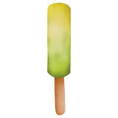 Green popsicles watercolour 