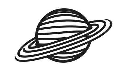 Planet Logo design. Vector illustration isolated on white background