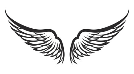 Fototapeta na wymiar Angel wings, bird wings collection cartoon hand drawn vector illustration. Logo, icon