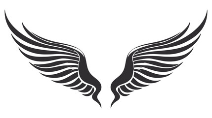 Angel wings, bird wings collection cartoon hand drawn vector illustration. Logo, icon