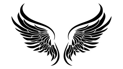 Fototapeta na wymiar Angel wings, bird wings collection cartoon hand drawn vector illustration. Logo, icon