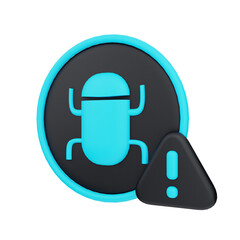 3d illustration malware object.