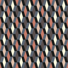 Japanese Diamond Mosaic Vector Seamless Pattern