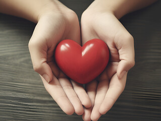 Obraz premium Hands holding a heart.