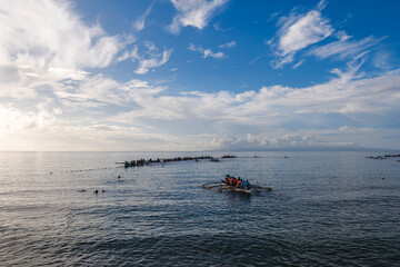 Obraz premium Whale shark watching activity in Oslob, cebu island, philippines