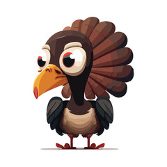 vector cute turkey cartoon style