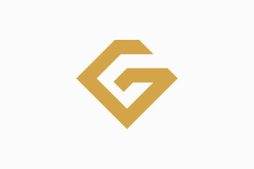 initial letter g with diamond logo vector premium design