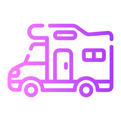 caravan Line Gradient Icon