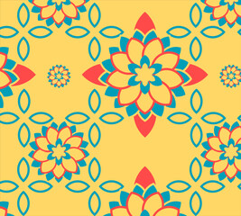 banner pattern flower recipe 3 color yellow red and blue green texture