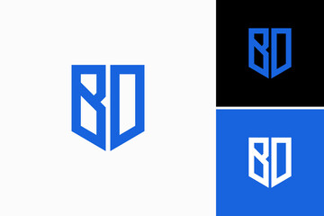 initial letter bd shield blue logo vector premium design